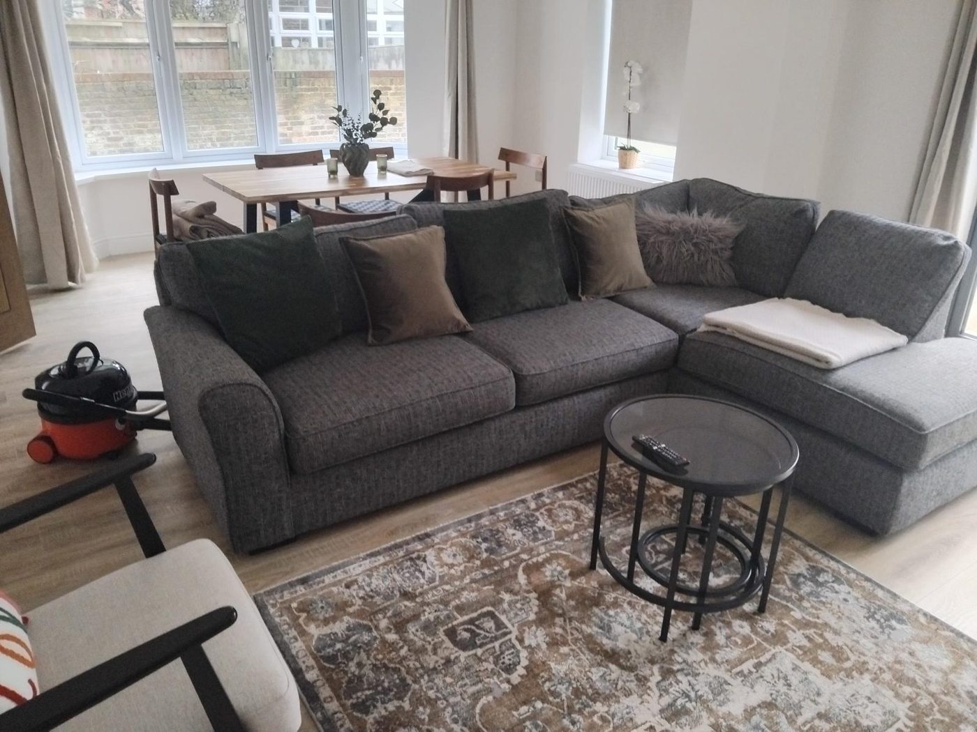 Domestic living room cleaning